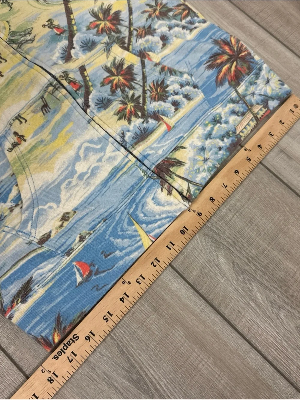POLO RALPH LAUREN Hawaiian Print Jacket Hoodie Full Zip 100%‎ cotton Pockets